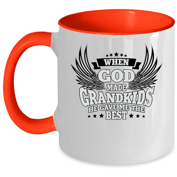 He Gave Me The Best Coffee Mug, When God Made Grandkids Accent Mug