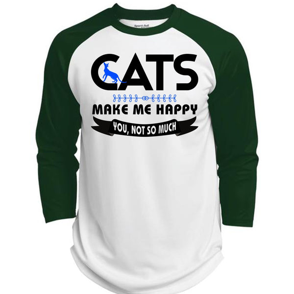 Cat Make Me Happy T Shirt, I Love Cat T Shirt, My Favorite T Shirt  (Polyester Game Baseball Jersey)
