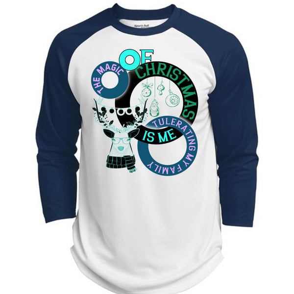 The Magic Of Christmas Is Me Tolerating My Family T Shirt, Winter Holiday T Shirt, Awesome T-Shirts  (Polyester Game Baseball Jersey)