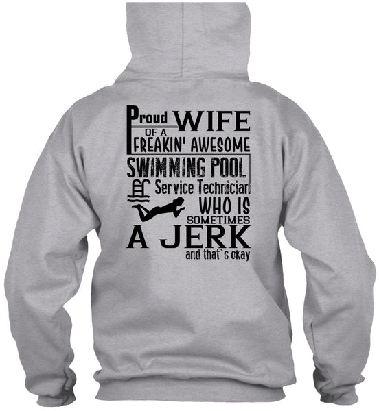 Proud Wife Of A Freaking Awesome Swimming T Shirt, I Love Swimmer T Shirt