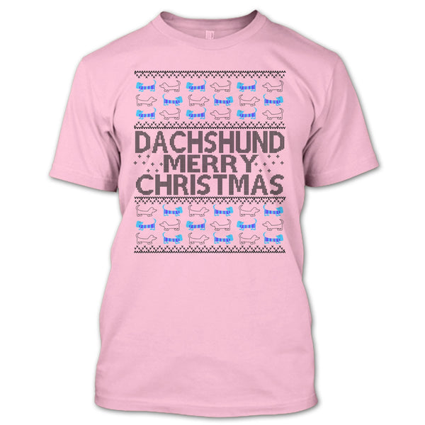 Dachshund Merry Christmas T Shirt, Dachshund Lover T Shirt