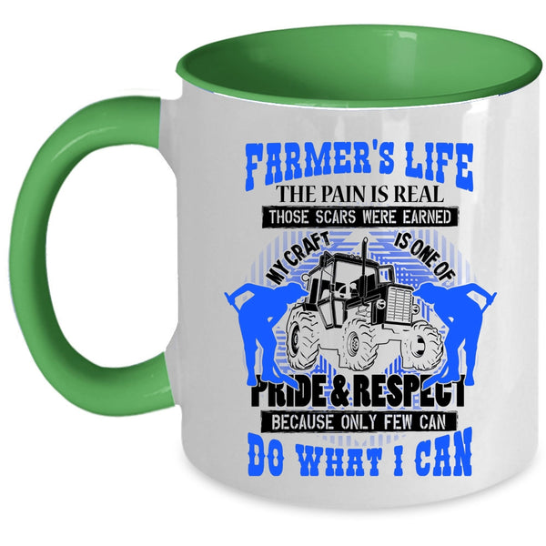 Best Gift For Farmer Coffee Mug, Farmer's Life Accent Mug