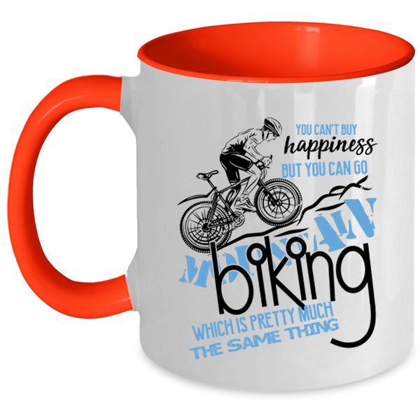 You Can Go Mountain Biking Coffee Mug, You Can't Buy Happiness Accent Mug