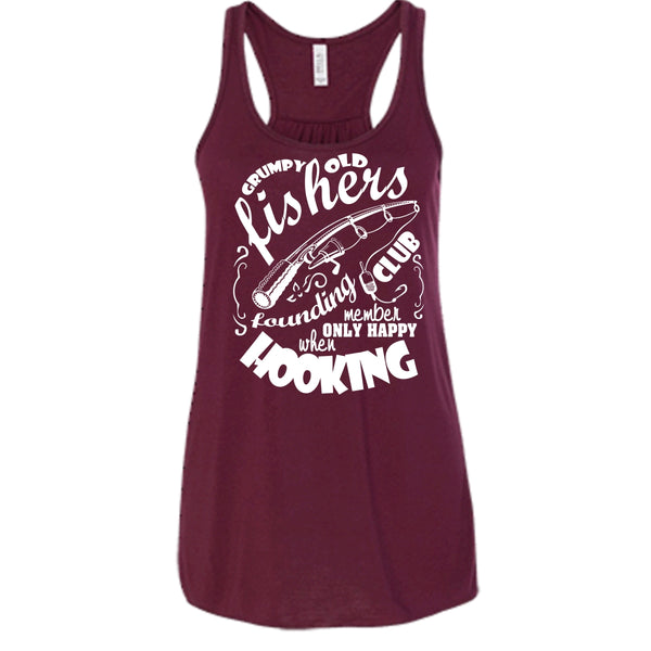 Grumpy Old Fishers T Shirt, Only Happy When Hooking T Shirt, Cool T Shirt