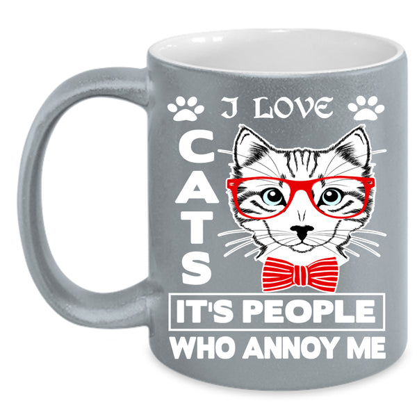 I Love Cats Coffee Mug, Cute Gift For Cat Lovers Coffee Cup