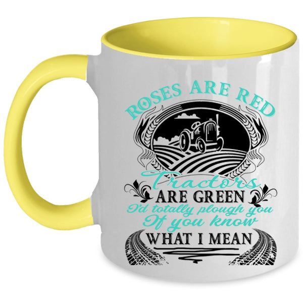 Tractors Are Green Coffee Mug, Roses Are Red Accent Mug
