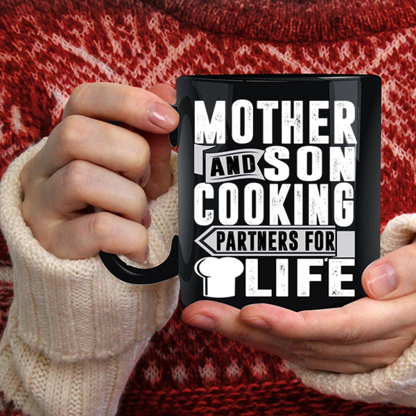 Mother And Son Coffee Mug, Cooking Partners For Life Coffee Cup