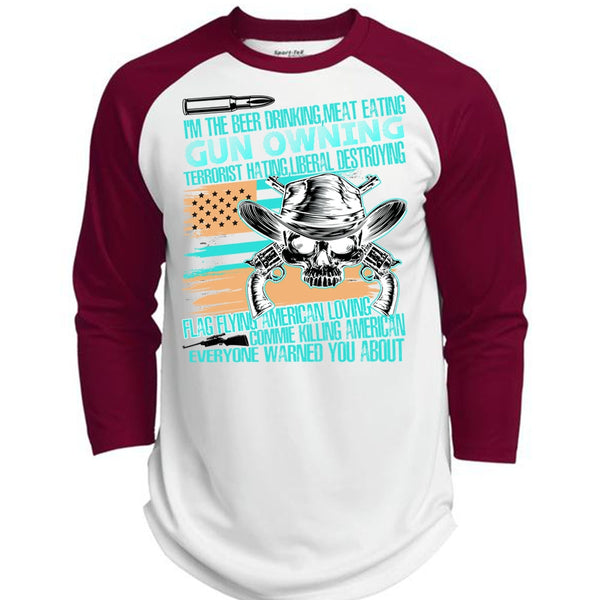 Meat Eating Gun Owning T Shirt, I Love Veteran T Shirt, Awesome T-Shirts  (Polyester Game Baseball Jersey)