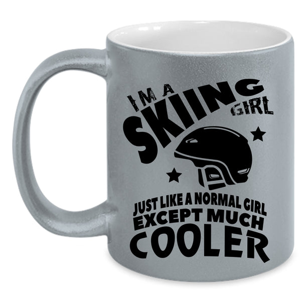 Cool Gift For Skiing Girl Coffee Mug, I'm A Skiing Girl Accent Mug