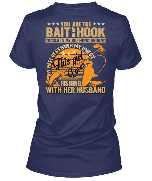 Fishing With Her Husband T Shirt, I Love Fishing T Shirt