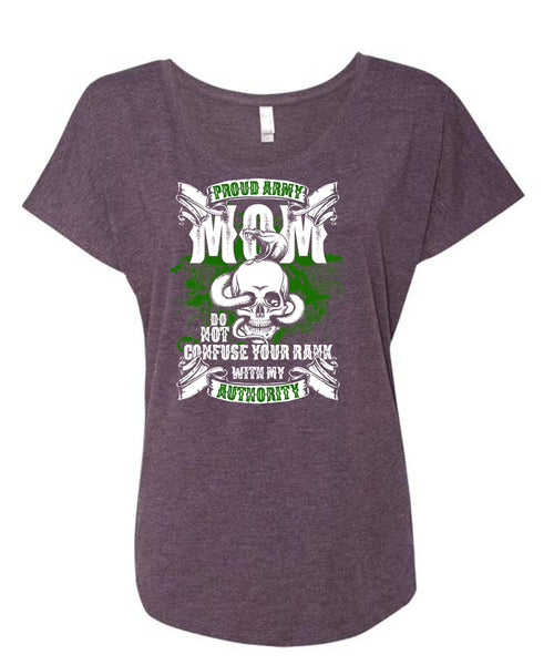 Proud Army Mom T Shirt, Being A Mom T Shirt, Cool Shirt (Ladies' Triblend Dolman Sleeve)
