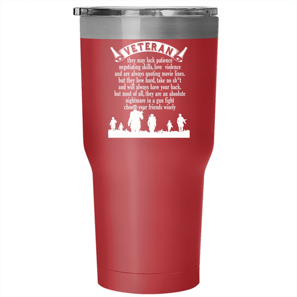 Funny Veteran Tumbler 30 oz Stainless Steel, Awesome Gift For Veteran Travel Mug