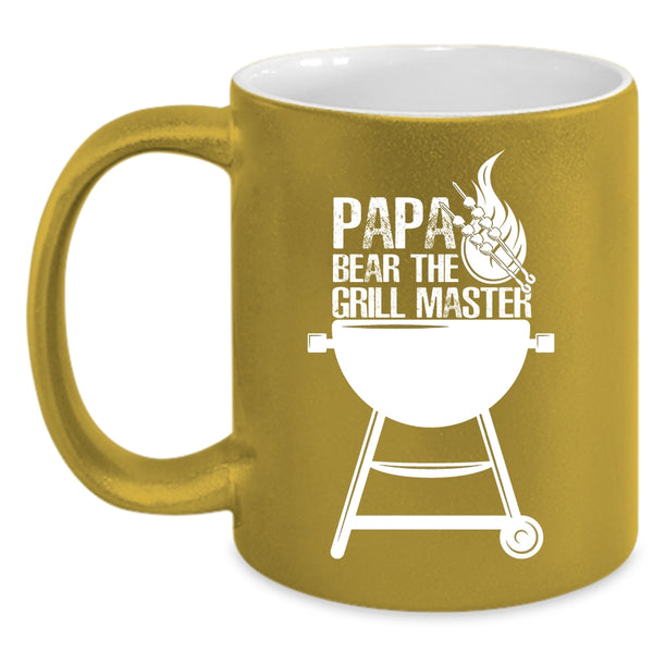 Papa Bear The Grill Master Coffee Mug, Funny Gift For Papa Coffee Cup