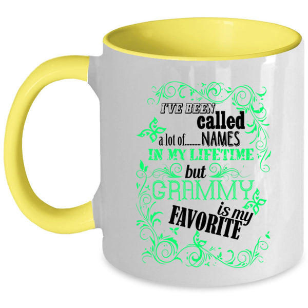 Cute Grandma Coffee Mug, Grammy Is My Favorite Name Accent Mug