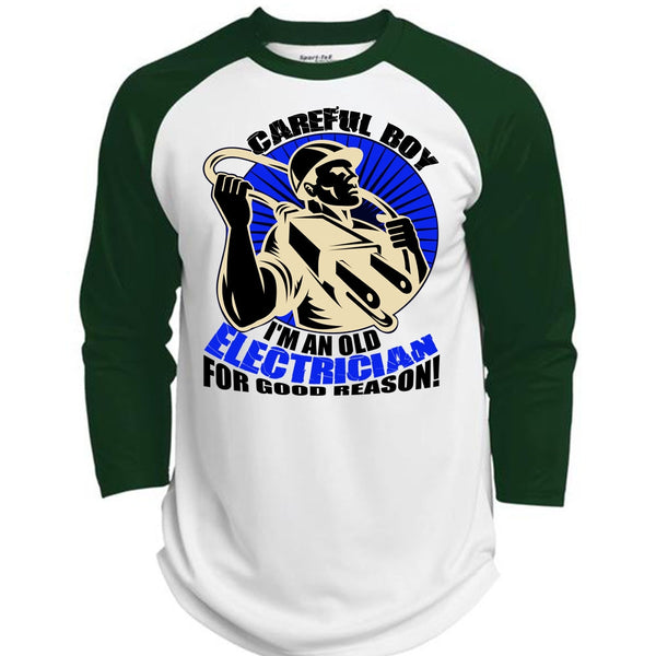 I'm An Old Electrician T Shirt, I Love Electrician T Shirt, Awesome T-Shirts  (Polyester Game Baseball Jersey)