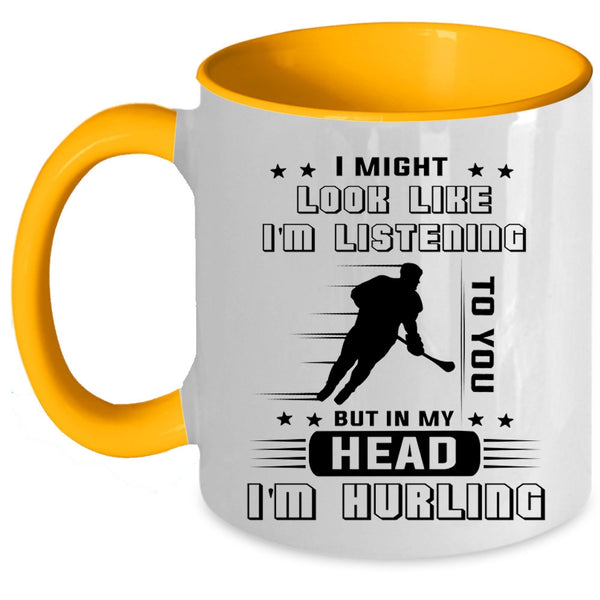 I Love Hurling Coffee Mug, In My Head I'm Hurling Accent Mug