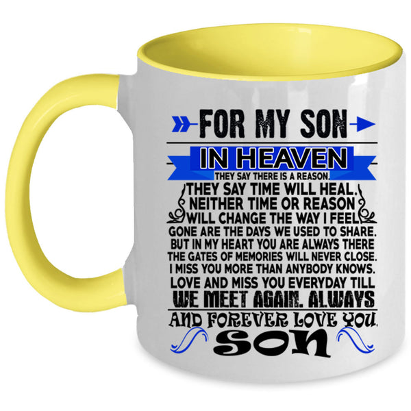 Forever I Love My Son Coffee Mug, For My Son In Heaven Accent Mug