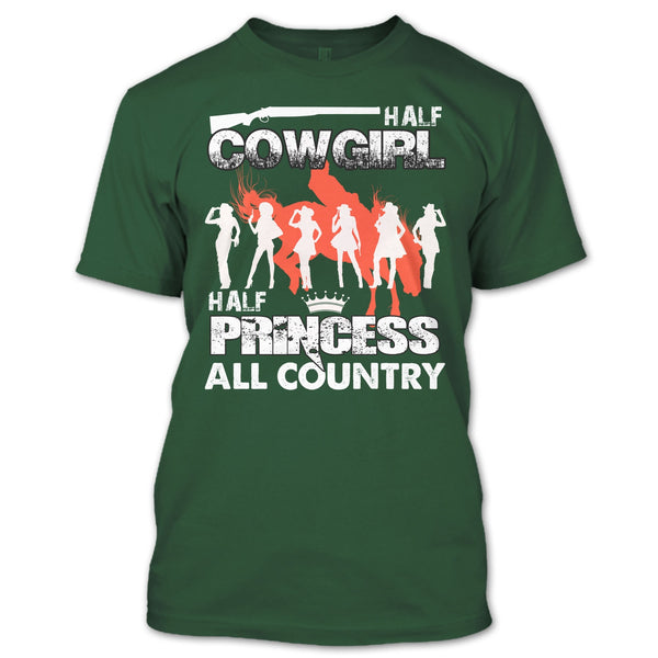 Half Cowgirl T Shirt, Half Princess T Shirt