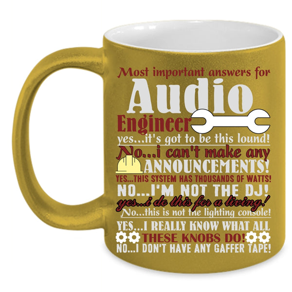 Audio Engineer Coffee Mug, Best Gift For Engineers Coffee Cup