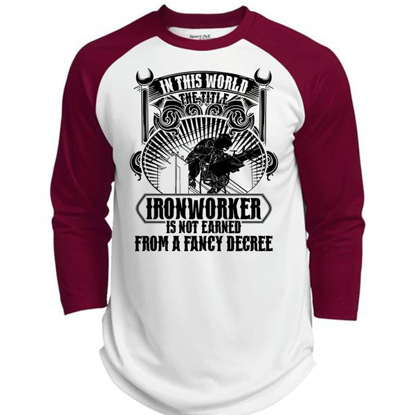 In This World The Title Ironworker T Shirt, I Love Ironworker T Shirt, Awesome T-Shirts  (Polyester Game Baseball Jersey)