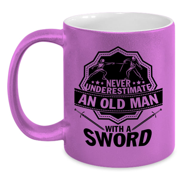 Best Grandpa Ever Coffee Mug, An Old Man With Sword Accent Mug