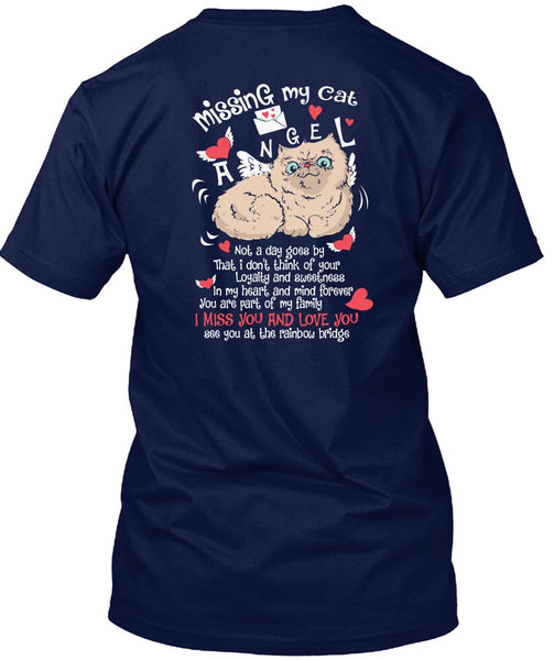 Missing My Cat Angel T Shirt, I Miss You And Love You T Shirt