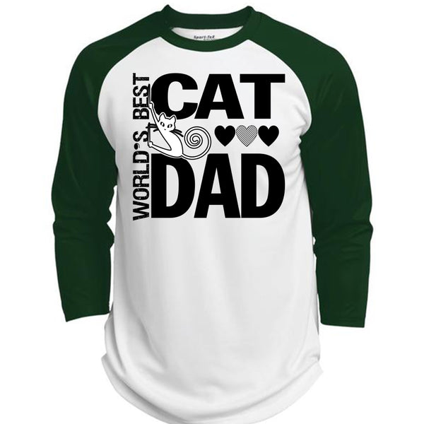 World's Best Cat Dad T Shirt, I Love Cat T Shirt, Father's Day T Shirt  (Polyester Game Baseball Jersey)