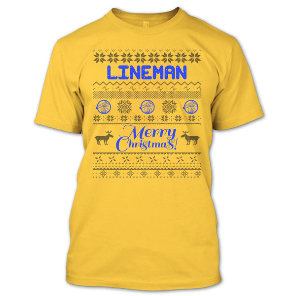 Lineman Merry Christmas T Shirt, Gift For Merry Christmas T Shirt