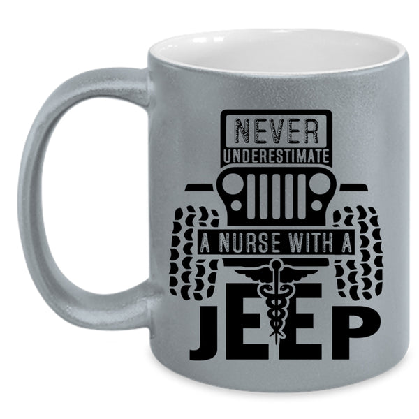 Cool Gift For Nurses Coffee Mug, A Nurse With A Jeep Accent Mug
