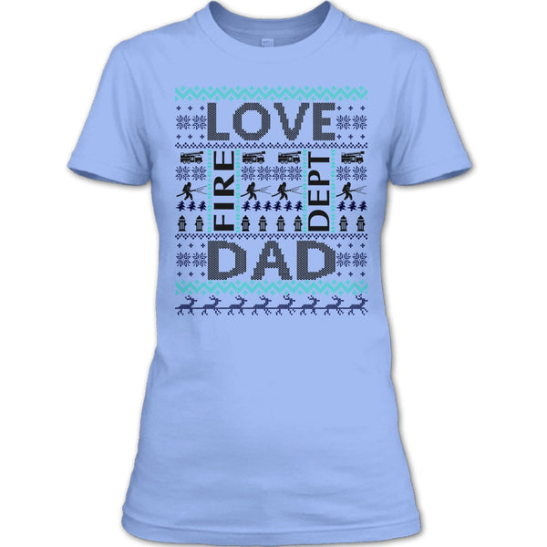 Love Fire Dept Dad T Shirt, Merry Christmas Gift T Shirt