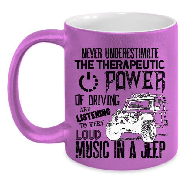Listening To Very Loud Music In A Jeep Coffee Mug, Driving Jeep Accent Mug