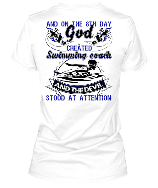 God Created Swimming Coach T Shirt, I Love Swimming T Shirt