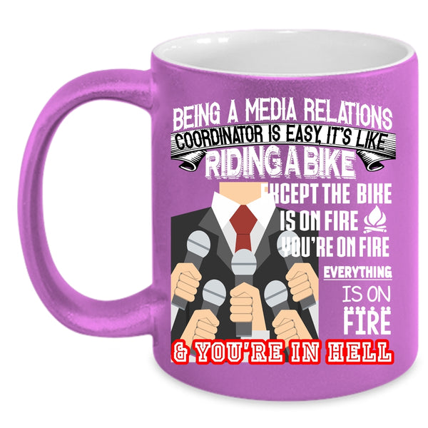 Being A Media Relations Coordinator Coffee Mug, Cool Job Title Coffee Cup