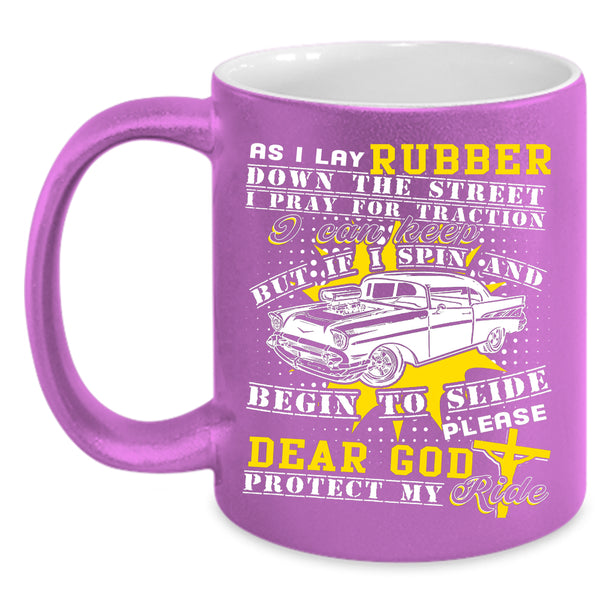 Dear God Protect My Ride Coffee Mug, Awesome Riding Coffee Cup