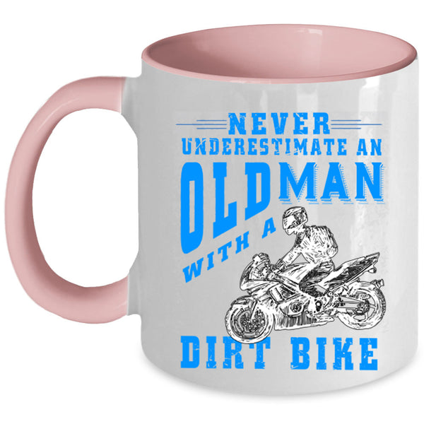 Awesome Grandpas Coffee Mug, Old Man With A Dirt Bike Accent Mug