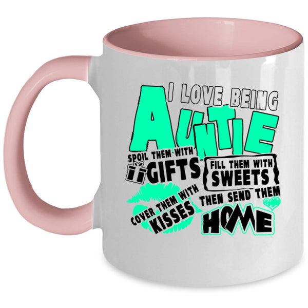 Cute Auntie Coffee Mug, I Love Being Auntie Accent Mug