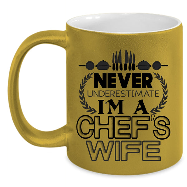 Cool Just Married Coffee Mug, I'm A Chef's Wife Accent Mug