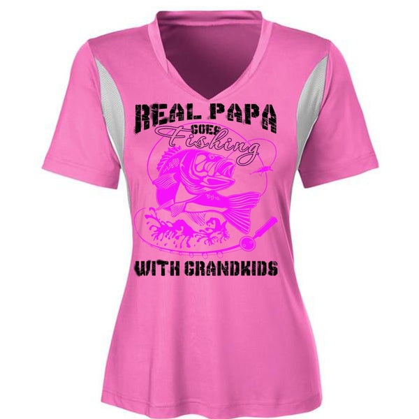 Real Papa Goes Fishing With Grandkids T Shirt, Being A Daddy T Shirt, Awesome T-Shirts