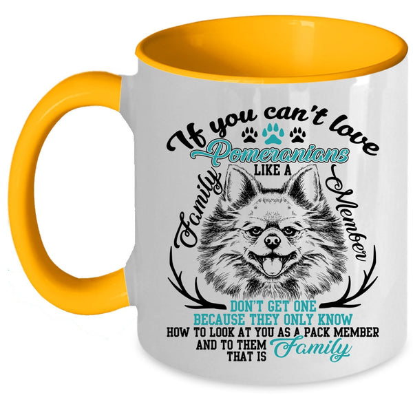 Cute Dogs Coffee Mug, Pomeranians Like A Family Member Accent Mug