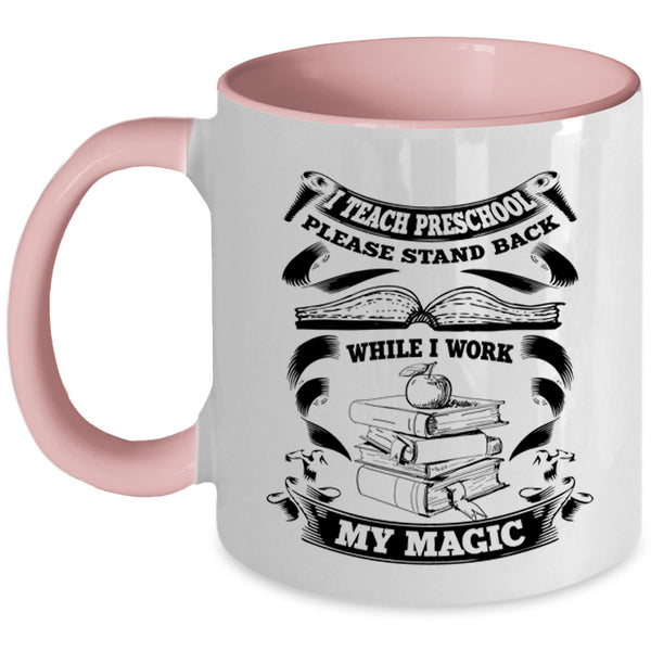 Awesome Preschool Teacher Coffee Mug, I Teach Preschool Accent Mug