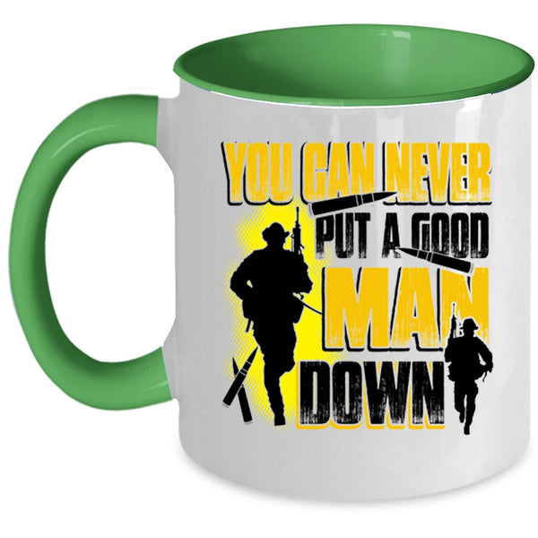 Gift For Dad Coffee Mug, You Can Never Put A Good Man Down Accent Mug