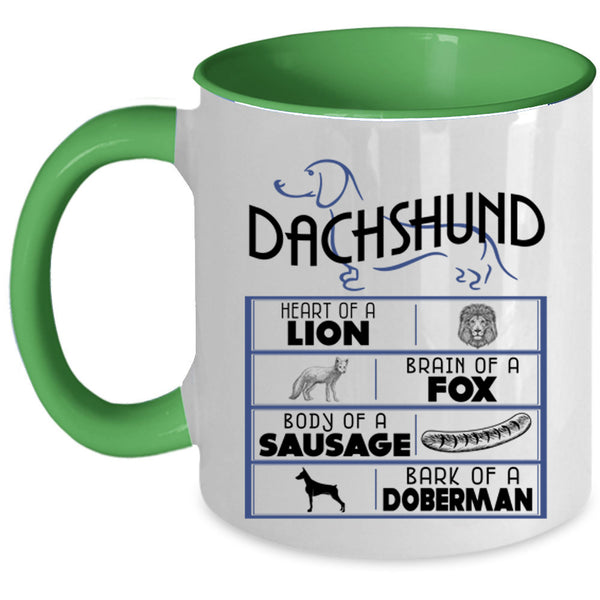 Body Of A Sausage Coffee Mug, Dachshund Accent Mug