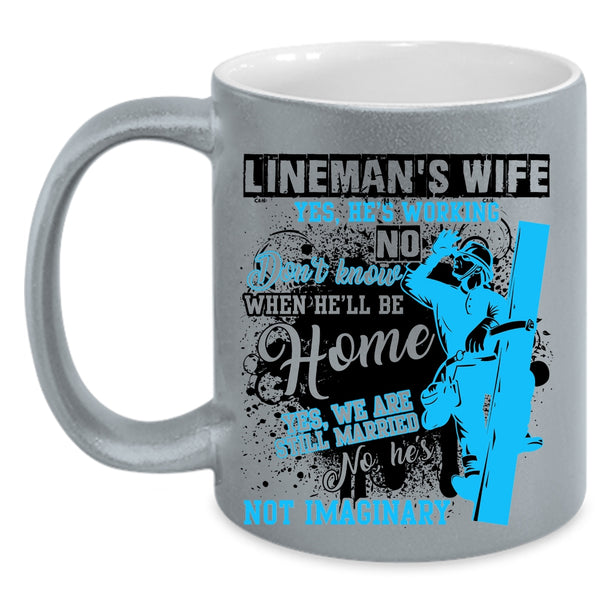 Cute Lineman's Wife Coffee Mug, Lineman's Wife Accent Mug
