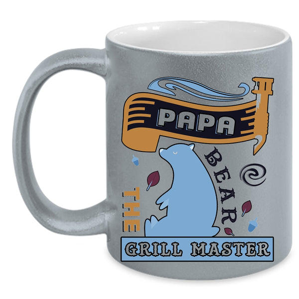 Awesome Papa Bear Coffee Mug, Papa Bear The Grill Master Accent Mug