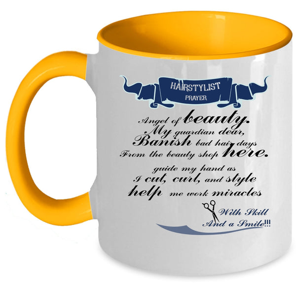 Cute Gift For Hairstylist Coffee Mug, Hairstylist Prayer Accent Mug