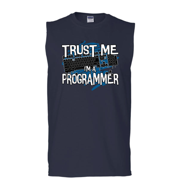 Trust Me I'm A Programmer T Shirt, Coolest Programmer Tank Top (Men's Cotton Sleeveless)