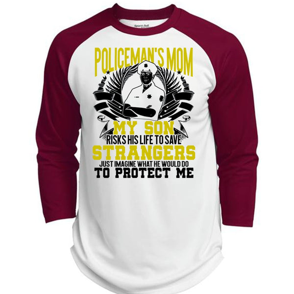 Policeman's Mom T Shirt, Being A Police T Shirt, Awesome T-Shirts  (Polyester Game Baseball Jersey)