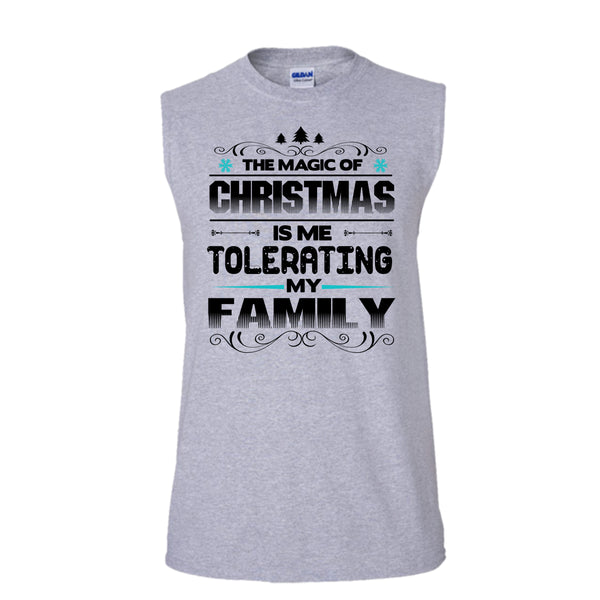 The Magic Of Christmas T Shirt, Coolest Merry Christmas T Shirt, Awesome t-shirts (Men's Cotton Sleeveless)