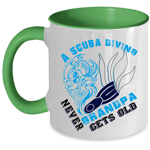 Never Get Old Coffee Mug, A Scuba Diving Grandpa Accent Mug