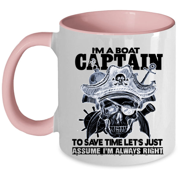 Cool Gift For Sailors Coffee Mug, I'm A Boat Captain Accent Mug